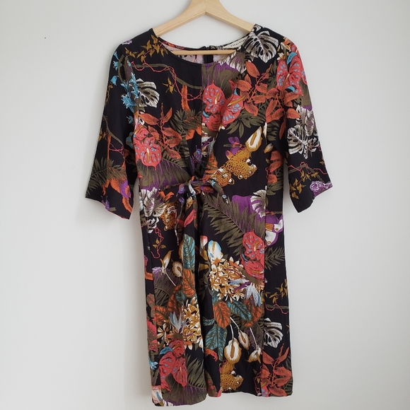 PEPALOVES Jungle Floral Mini Dress Small - Picture 3 of 12